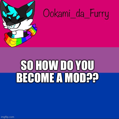 ? | SO HOW DO YOU BECOME A MOD?? | image tagged in ookami announcement | made w/ Imgflip meme maker