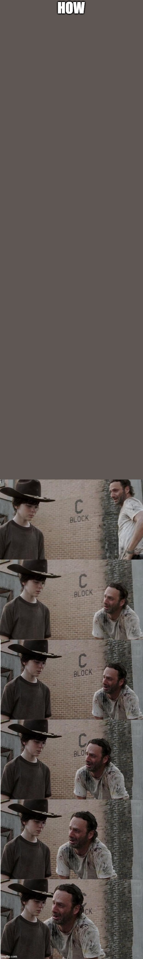 Rick and Carl Longer Meme | HOW | image tagged in memes,rick and carl longer | made w/ Imgflip meme maker
