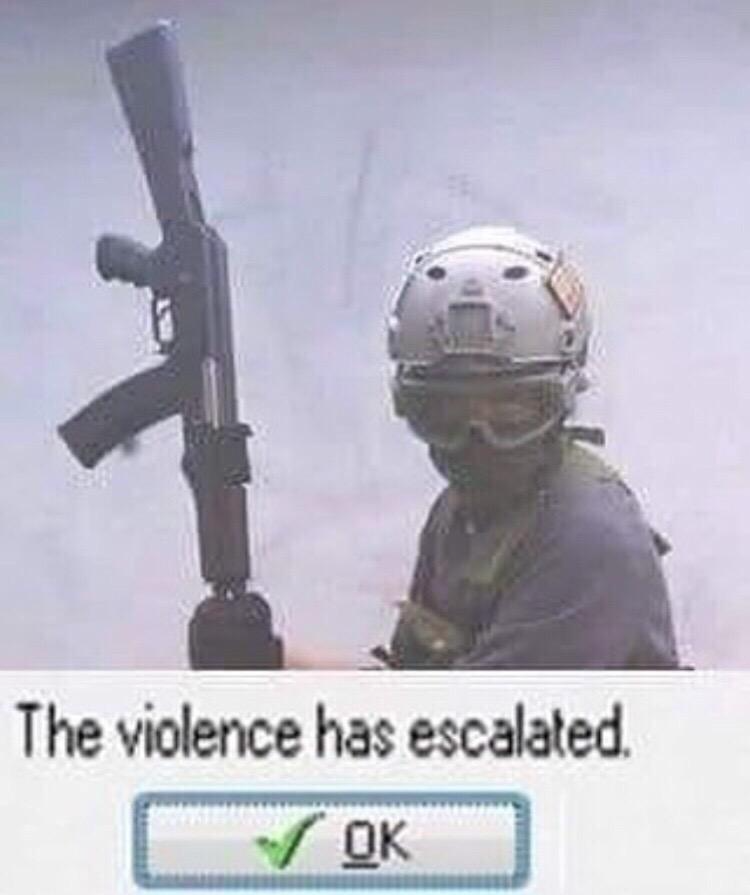 High Quality Pilot the violence has escalated Blank Meme Template