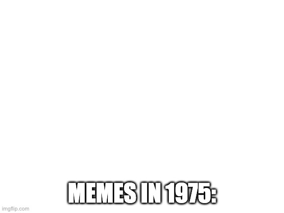 Blank White Template | MEMES IN 1975: | image tagged in blank white template | made w/ Imgflip meme maker