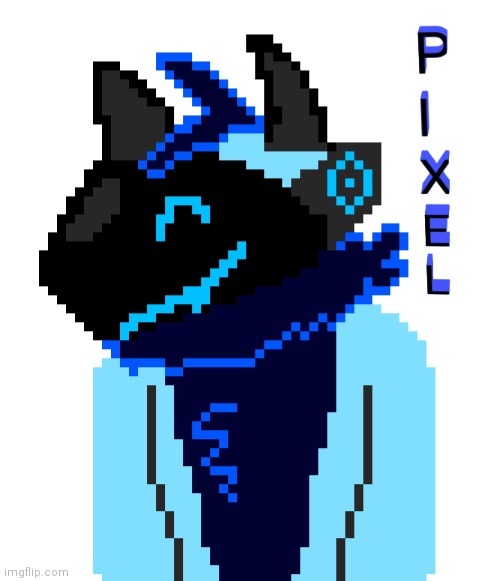 This is my Official Fursona his name is Pixel the Protogen | image tagged in made by me | made w/ Imgflip meme maker