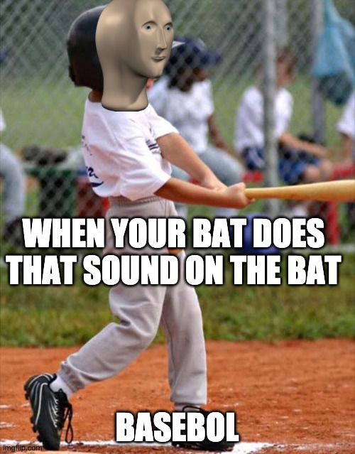 baseball | WHEN YOUR BAT DOES THAT SOUND ON THE BAT BASEBOL | image tagged in baseball | made w/ Imgflip meme maker