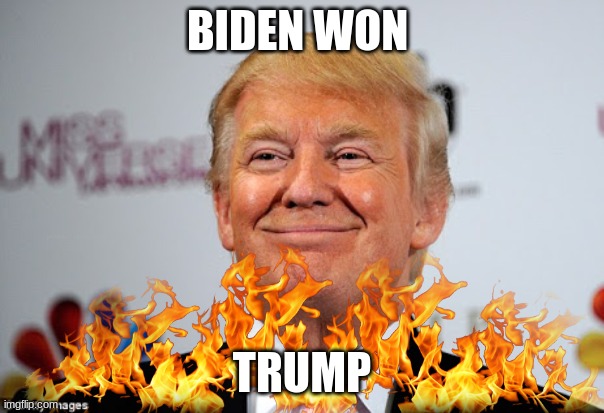 Donald trump approves | BIDEN WON; TRUMP | image tagged in donald trump approves | made w/ Imgflip meme maker