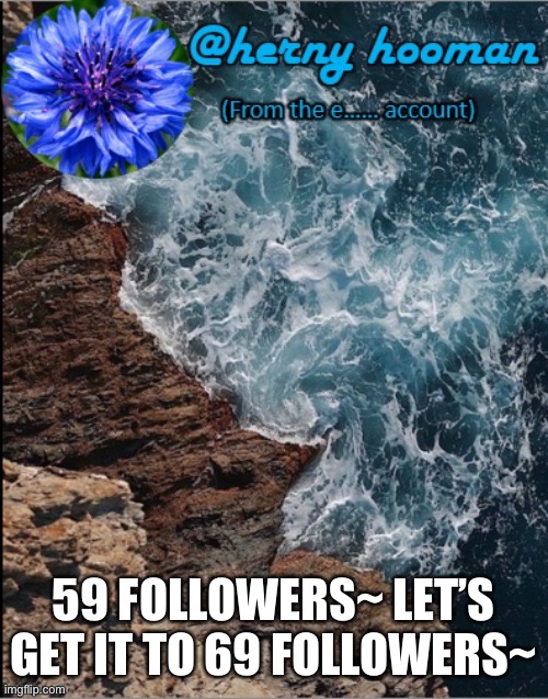 Herny hooman | 59 FOLLOWERS~ LET’S GET IT TO 69 FOLLOWERS~ | image tagged in herny hooman | made w/ Imgflip meme maker