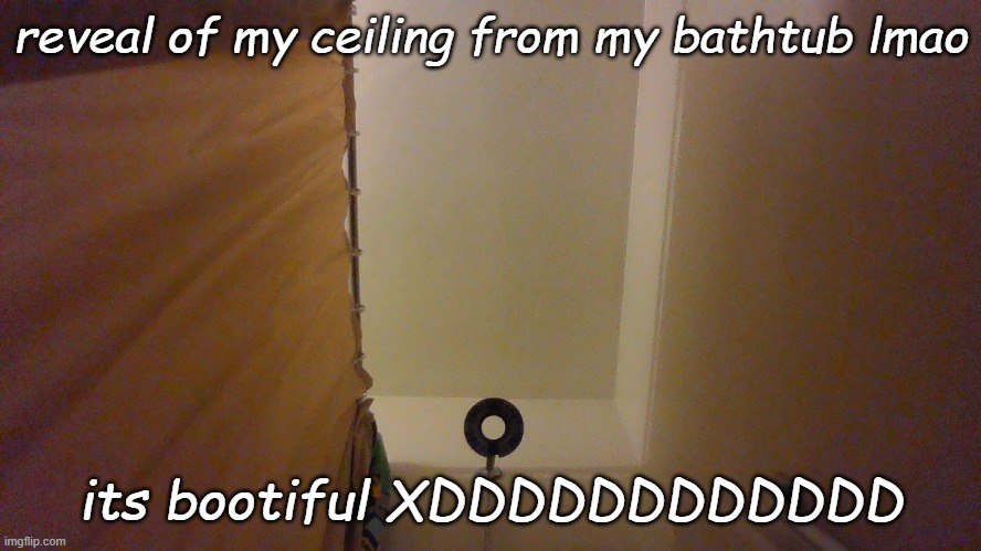 reveal of my ceiling from my bathtub lmao; its bootiful XDDDDDDDDDDDD | made w/ Imgflip meme maker