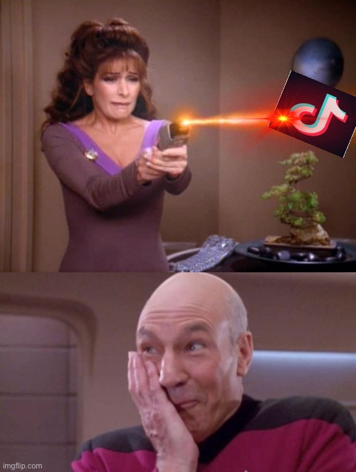 image tagged in laser troi,picard oops | made w/ Imgflip meme maker