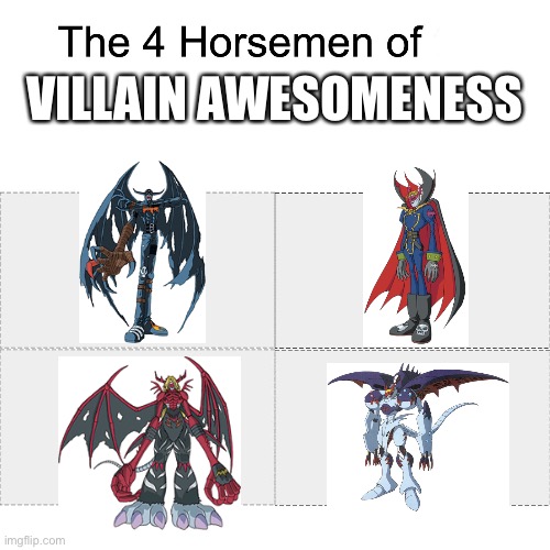 These are best villains in the galaxy | VILLAIN AWESOMENESS | image tagged in four horsemen | made w/ Imgflip meme maker