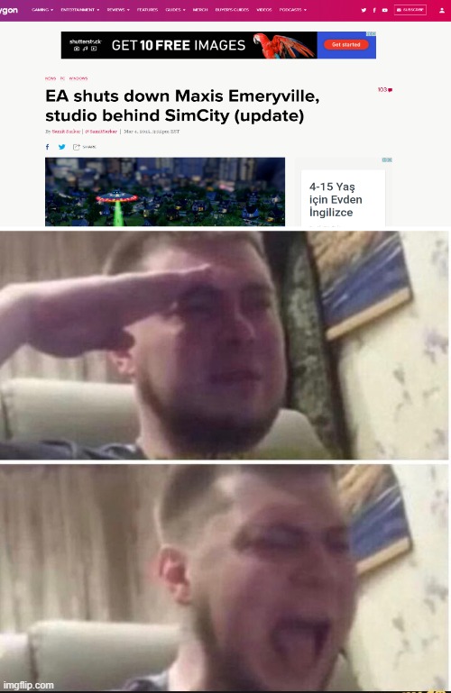 Crying salute | image tagged in crying salute,sad | made w/ Imgflip meme maker
