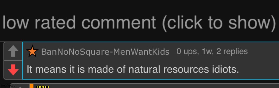 image tagged in low rated comment dark mode version | made w/ Imgflip meme maker