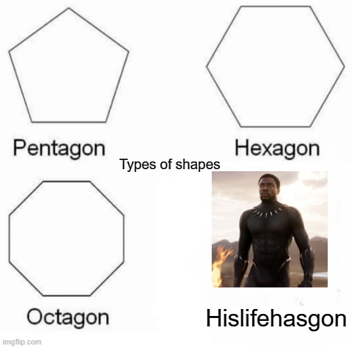 REST IN PEACE CHADWICK BOSEMAN | Types of shapes; Hislifehasgon | image tagged in memes,pentagon hexagon octagon | made w/ Imgflip meme maker