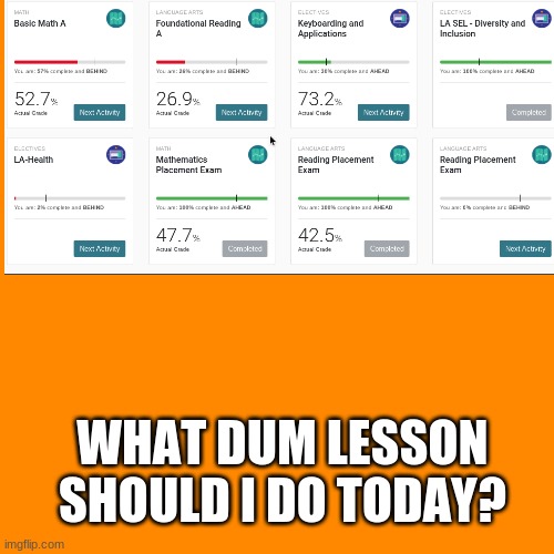 Blank Transparent Square | WHAT DUM LESSON SHOULD I DO TODAY? | image tagged in memes,blank transparent square | made w/ Imgflip meme maker