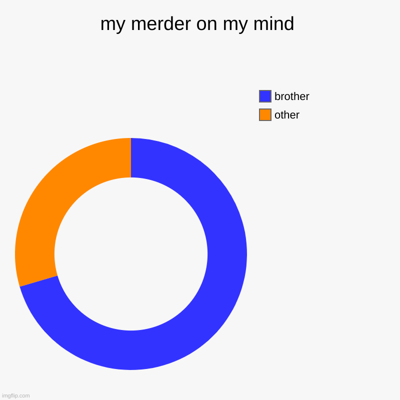 merdering | my merder on my mind | other, brother | image tagged in charts,donut charts | made w/ Imgflip chart maker