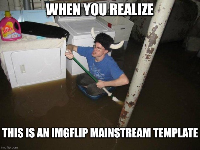 Why tho | WHEN YOU REALIZE; THIS IS AN IMGFLIP MAINSTREAM TEMPLATE | image tagged in memes,laundry viking | made w/ Imgflip meme maker
