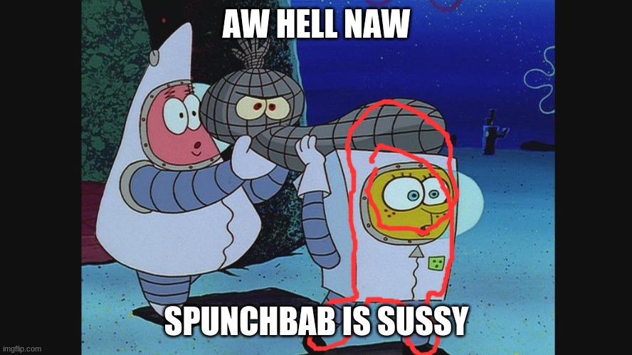 sqqsdpunchbab | AW HELL NAW; SPUNCHBAB IS SUSSY | image tagged in memes | made w/ Imgflip meme maker