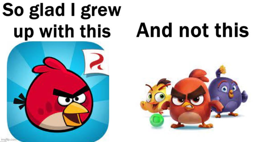 Someone send this to Rovio to get them to change their minds about the new Angry birds games. | image tagged in so glad i grew up with this,angry birds | made w/ Imgflip meme maker