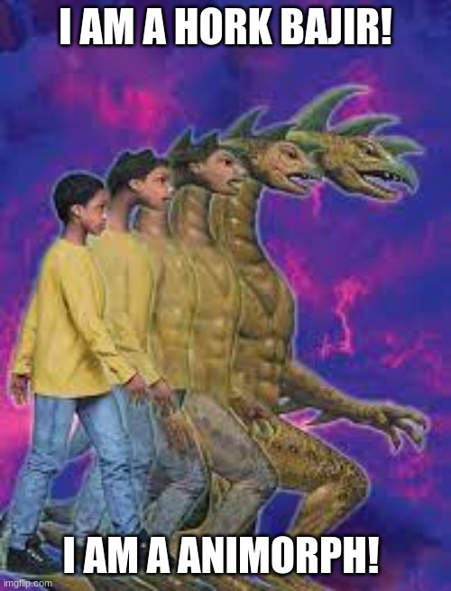 I AM A HORK BAJIR! I AM A ANIMORPH! | image tagged in oh wow are you actually reading these tags | made w/ Imgflip meme maker