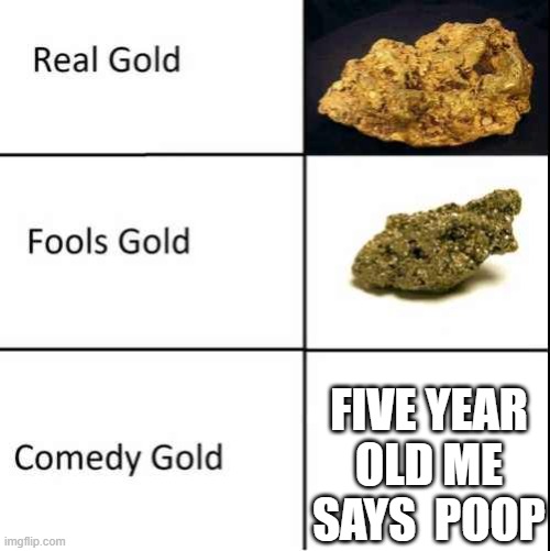 Comedy Gold | FIVE YEAR OLD ME SAYS  POOP | image tagged in comedy gold | made w/ Imgflip meme maker