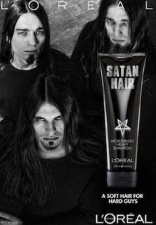 satan hair | image tagged in haha | made w/ Imgflip meme maker