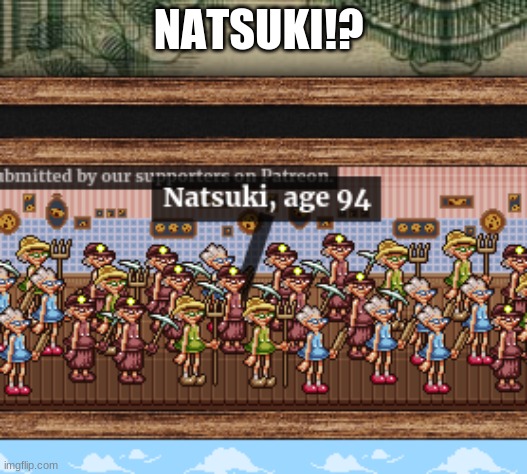 Natsuki!? why re you in cookie clicker? | NATSUKI!? | image tagged in ddlc,natsuki,just monika | made w/ Imgflip meme maker