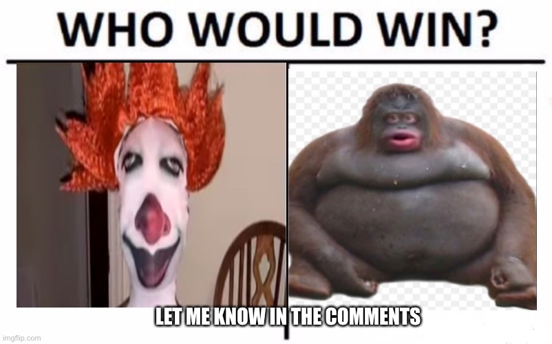 I vote PeNnYwIsE | LET ME KNOW IN THE COMMENTS | image tagged in memes,who would win | made w/ Imgflip meme maker