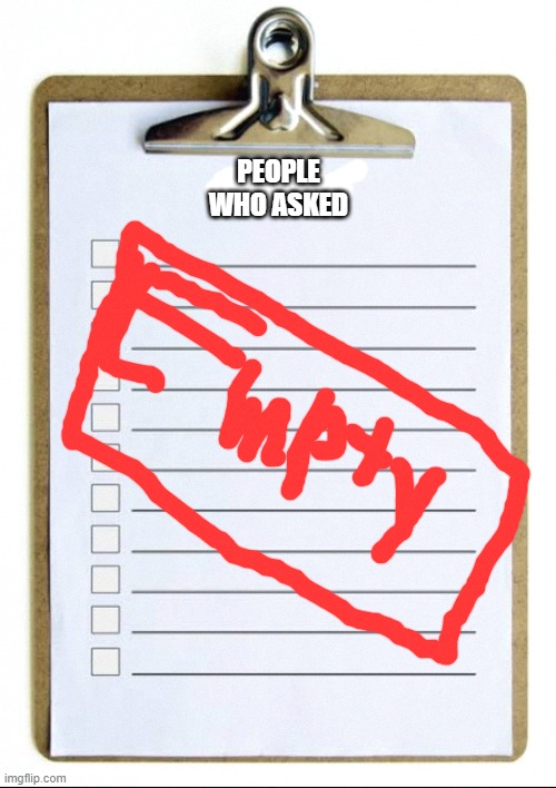 PEOPLE WHO ASKED | image tagged in checklist | made w/ Imgflip meme maker