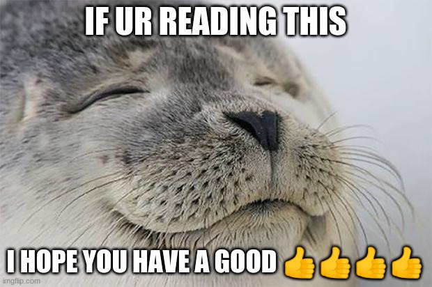 Satisfied Seal | IF UR READING THIS; I HOPE YOU HAVE A GOOD 👍👍👍👍 | image tagged in memes,satisfied seal,happy day yay | made w/ Imgflip meme maker