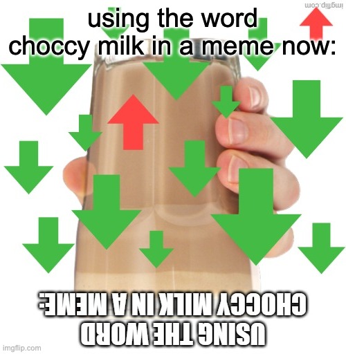 using the word choccy milk in a meme now: | made w/ Imgflip meme maker
