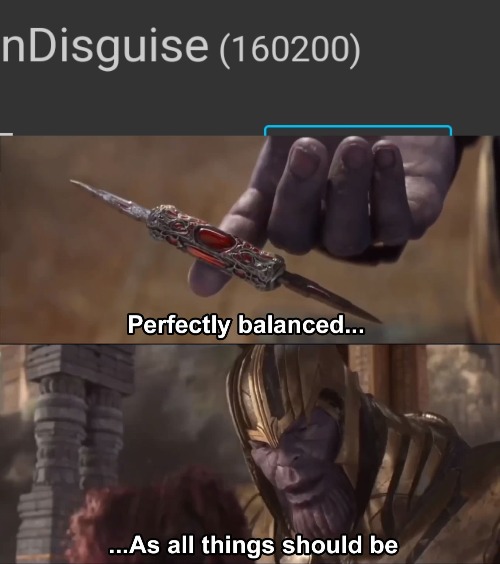 image tagged in thanos perfectly balanced as all things should be | made w/ Imgflip meme maker