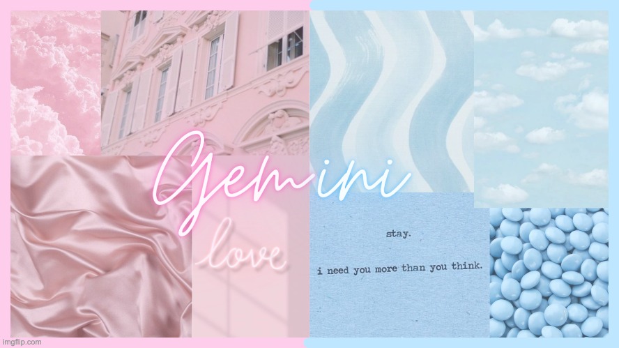 Gemini doesn't really have a soft aestheitc but I tried to work with the twin thing | image tagged in gemini,zodiac sings | made w/ Imgflip meme maker