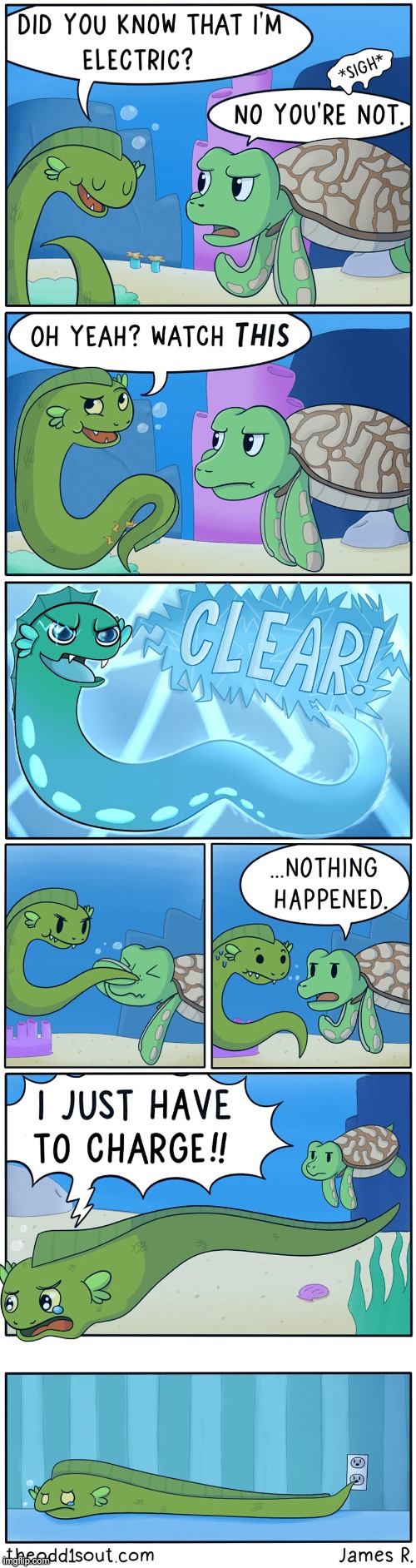 Charge | image tagged in funny,comics,eels,charging | made w/ Imgflip meme maker