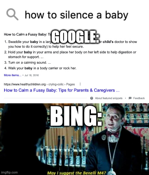 Bing Bang | GOOGLE:; BING: | image tagged in funny,memes | made w/ Imgflip meme maker