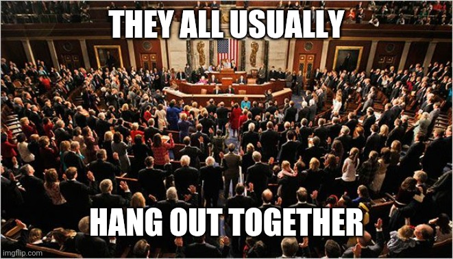Congress | THEY ALL USUALLY HANG OUT TOGETHER | image tagged in congress | made w/ Imgflip meme maker
