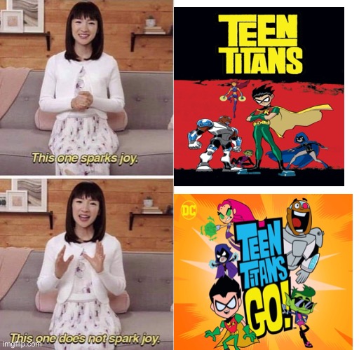 Teen oof | image tagged in this one sparks joy | made w/ Imgflip meme maker