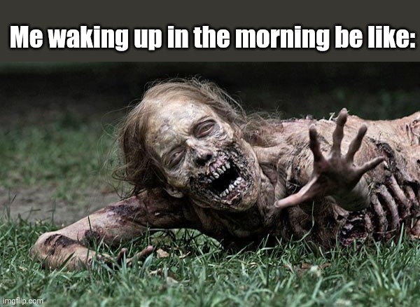 Walking Dead Zombie | Me waking up in the morning be like: | image tagged in walking dead zombie | made w/ Imgflip meme maker