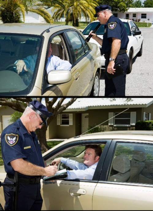 pulled over - 2 panels Blank Meme Template