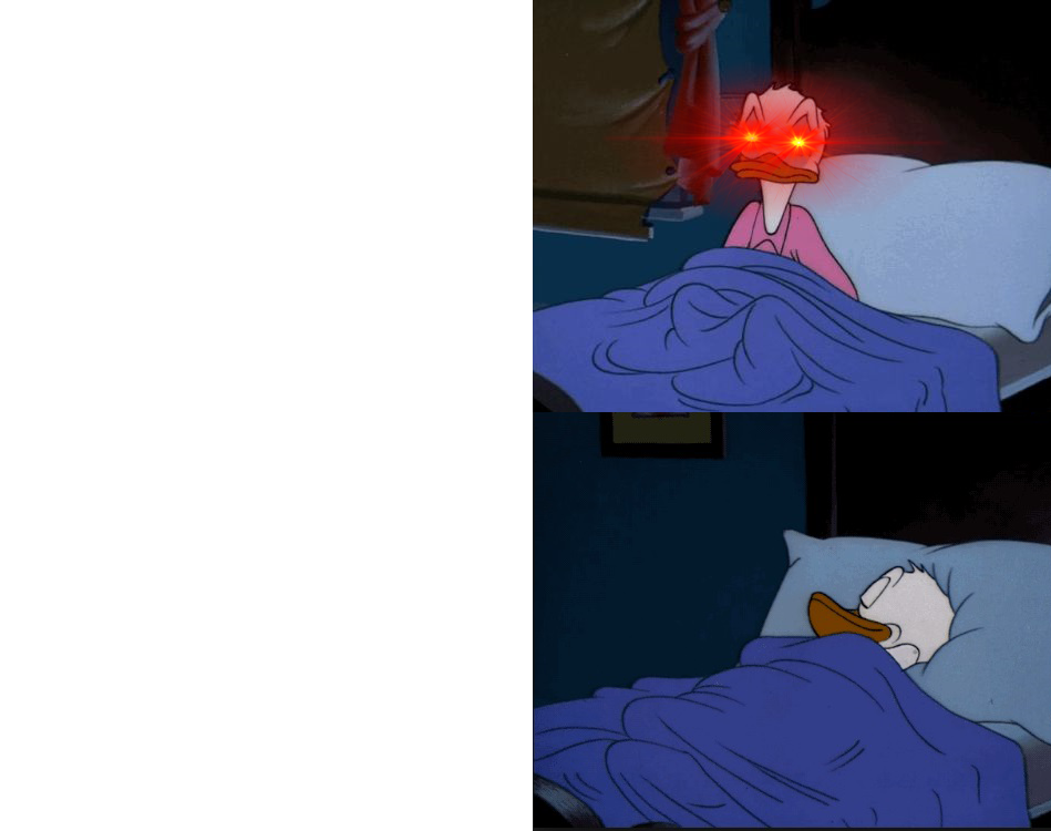 High Quality Donald Duck sleeping Blank Meme Template
