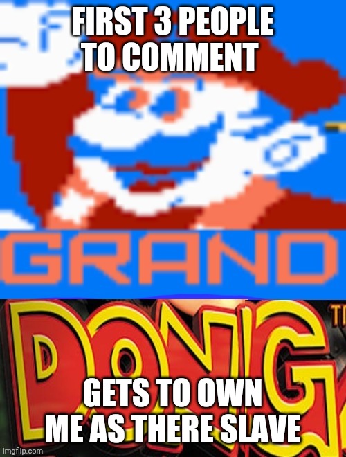 Grand dong | FIRST 3 PEOPLE TO COMMENT; GETS TO OWN ME AS THERE SLAVE | image tagged in grand dong | made w/ Imgflip meme maker