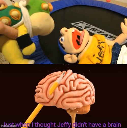 F | Just when I thought Jeffy didn't have a brain | image tagged in f | made w/ Imgflip meme maker