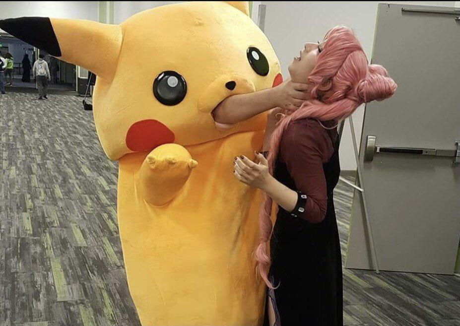 pikachu choking girl Blank Meme Template