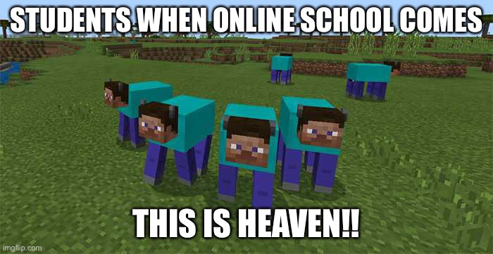 me and the boys | STUDENTS WHEN ONLINE SCHOOL COMES; THIS IS HEAVEN!! | image tagged in me and the boys | made w/ Imgflip meme maker