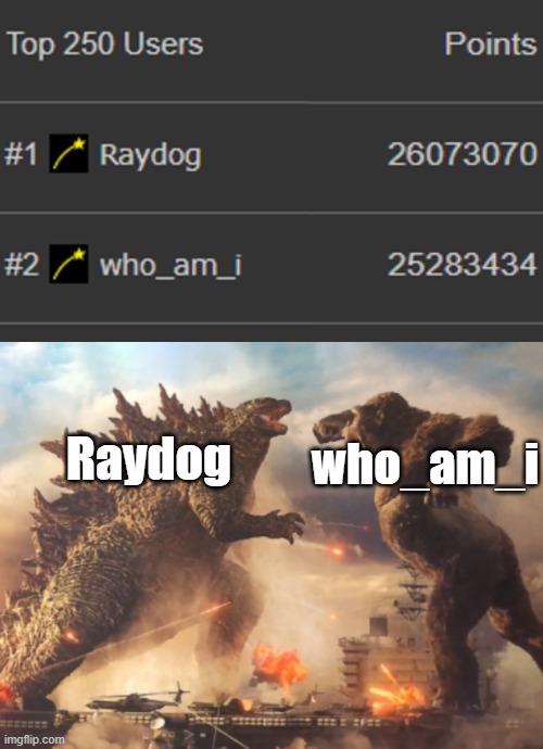 who'll win? | who_am_i; Raydog | image tagged in blank meme template,godzilla vs kong,memes,meme,raydog,who_am_i | made w/ Imgflip meme maker