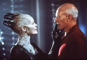 Picard and Borg Queen Blank Meme Template