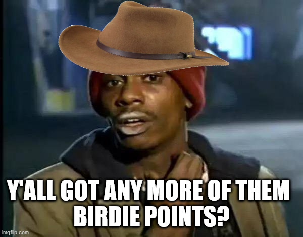 Y'all Got Any More Of That Meme | BIRDIE POINTS? Y'ALL GOT ANY MORE OF THEM | image tagged in memes,y'all got any more of that | made w/ Imgflip meme maker