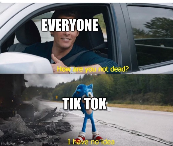 Why must you hurt me in this way | EVERYONE; TIK TOK | image tagged in sonic how are you not dead | made w/ Imgflip meme maker