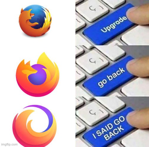 Oversimplified Firefox | image tagged in i said go back | made w/ Imgflip meme maker