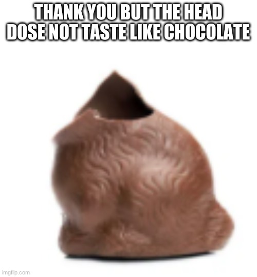 THANK YOU BUT THE HEAD DOSE NOT TASTE LIKE CHOCOLATE | made w/ Imgflip meme maker