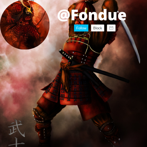 Fondue red Samurai temp Blank Meme Template