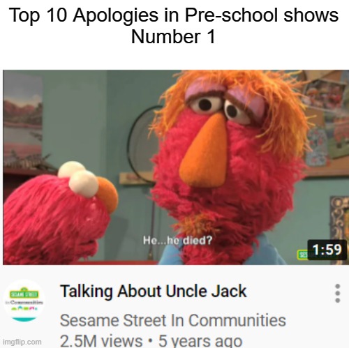 Might as well | Top 10 Apologies in Pre-school shows
Number 1 | image tagged in apology | made w/ Imgflip meme maker