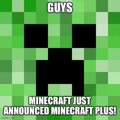 plus.minecraft.net | GUYS; MINECRAFT JUST ANNOUNCED MINECRAFT PLUS! | image tagged in memes,scumbag minecraft | made w/ Imgflip meme maker