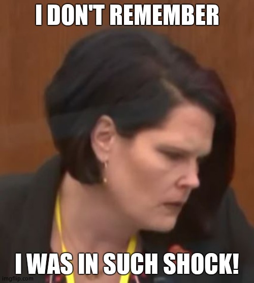 This is politics. The Chauvin trial, my dear mods. | I DON'T REMEMBER; I WAS IN SUCH SHOCK! | image tagged in chauvin trial,witness | made w/ Imgflip meme maker